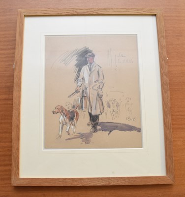 Lot 257 - Peter Biegel (British, 1913-1987), huntsman Wilkin and hounds, watercolour