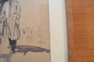 Lot 257 - Peter Biegel (British, 1913-1987), huntsman Wilkin and hounds, watercolour