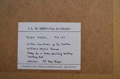 Lot 257 - Peter Biegel (British, 1913-1987), huntsman Wilkin and hounds, watercolour