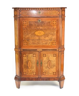 Lot 488 - A 19th century inlaid walnut and mahogany escritoire