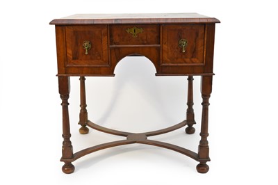 Lot 494 - A William & Mary style oyster veneered walnut lowboy