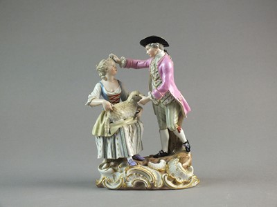 Lot 319 - Meissen swain and shepherdess, late 19th century