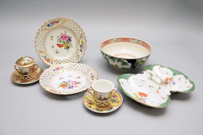 Lot 398 - A group of Continental porcelain and glass, 19th century/20th century