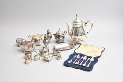 Lot 301 - A collection of silver and plated wares