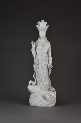 Lot 37 - A Chinese blanc de chine figure of Guanyin