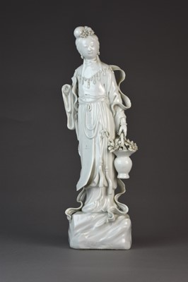 Lot 21 - A Chinese blanc de chine figure of Guanyin