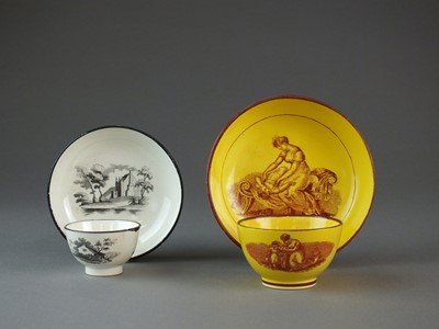 Lot 8 - Newcastle (St. Anthony Pottery) and Clews creamware toy tea bowls and saucers