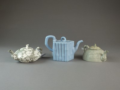 Lot 14 - Three teapots and covers, early-mid 19th century