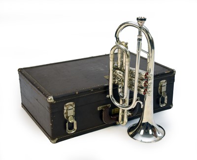 Lot 446 - An American cased silvered cornet