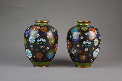 Lot 188 - A pair of Japanese cloisonne vases, Meiji era