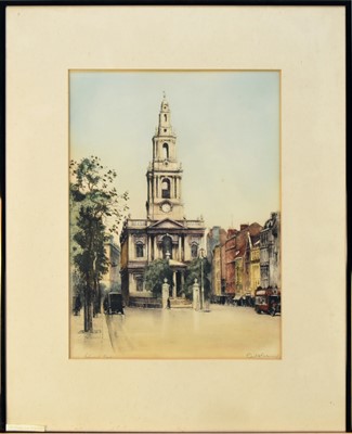 Lot 279 - After Edward King, five coloured etchings of London views