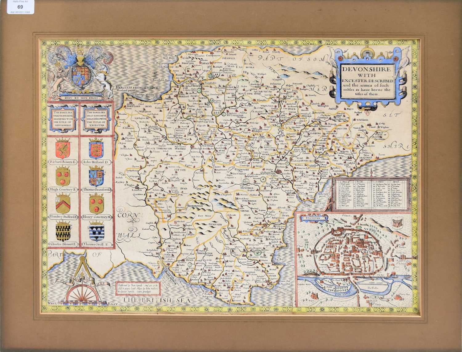 Lot 69 - SPEED, John, Map of Devonshire