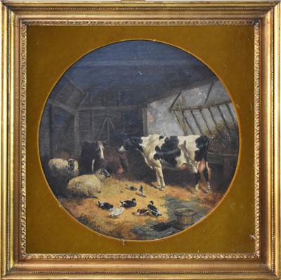 Lot 175 - In the manner of John Frederick Herring Junior (1815-1907), a stable and a byre scene, a pair (2)