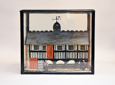 Lot 337 - A cased model/diorama of the Market Hall in Llanidloes, circa 1900