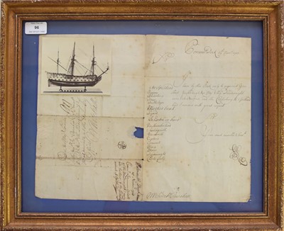 Lot 40 - NAVAL DOCUMENT. Autograph letter to Josiah Burchett, Secretary to the Admiralty