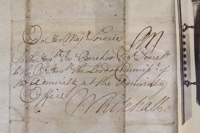 Lot 40 - NAVAL DOCUMENT. Autograph letter to Josiah Burchett, Secretary to the Admiralty