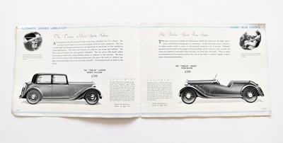 Lot 104 - ROVER CAR catalogue, 1935.  With a 1925 14 h.p. Armstrong Siddeley owners handbook