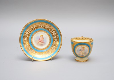 Lot 369 - English porcelain coffee cup and saucer, circa 1865