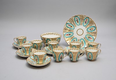 Lot 370 - English porcelain coffee service, mid-19th century