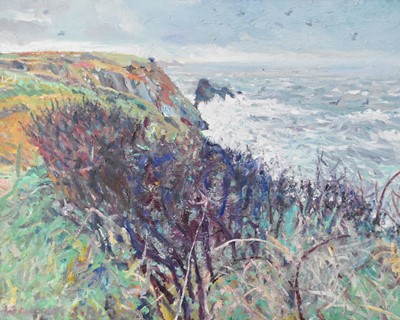 Lot 110 - Warren S Heaton (20th-21st Century) Coasting new Pwll Llong