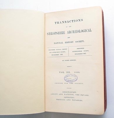 Lot 77 - TRANSACTIONS OF THE SHROPSHIRE ARCHAEOLOGICAL and Natural History Society