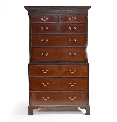 Lot 792 - A George III mahogany chest on chest