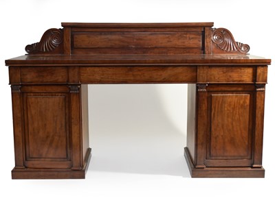 Lot 763 - A mid-Victorian mahogany pedestal sideboard