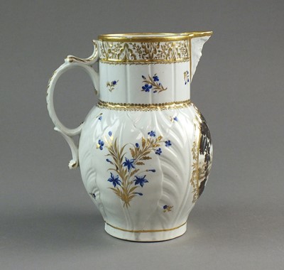 Lot 271 - A rare Caughley sepia landscape jug, circa 1785-90