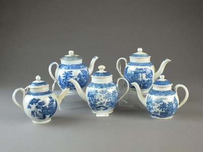 Lot 26 - A group of blue and white pearlware toy...
