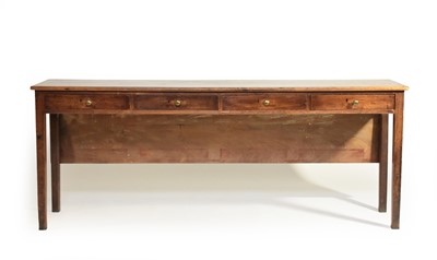 Lot 401 - A George III oak or fruitwood drop leaf wake table, possibly Irish