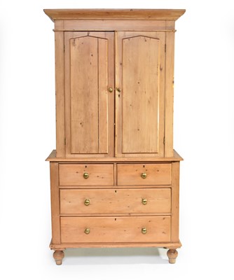 Lot 361 - A 19th/20th century pine housekeepers cupboard