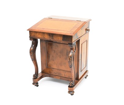 Lot 381 - A Victorian walnut davenport