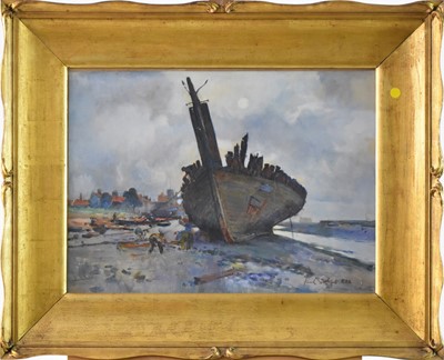 Lot 244 - Frank Southgate, RBA (British, 1872-1916), Boat on the Sand