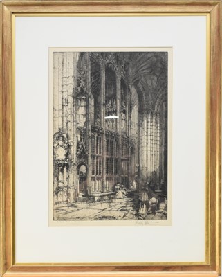 Lot 120 - Hedley Fitton (1859-1929), Architectural Interior View of Winchester Cathedral