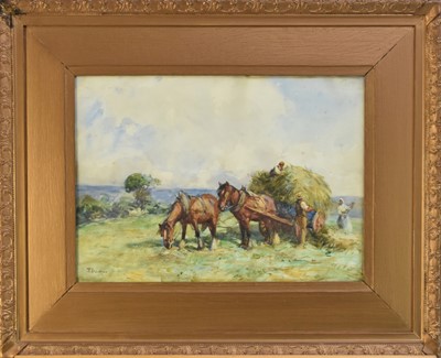 Lot 148 - John Atkinson (1863-1924) Haymaking Scene