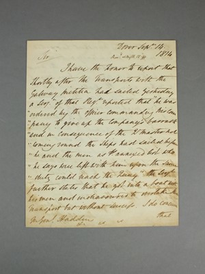 Lot 103 - Major General Barlow - six autograph letters signed, 1811-1814