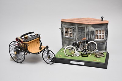 Lot 274 - A scale model Harley Davidson and Benz Motorwagen