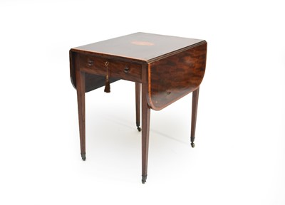 Lot 345 - A 19th century inlaid mahogany Pembroke table