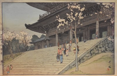 Lot 204 - Hiroshi Yoshida (1876-1950), Chion-in Temple Gate, woodblock print