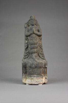 Lot 220 - An Indian carved granite statuette of Patanjali