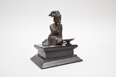 Lot 265 - A bronze figure of seated Burmese girl