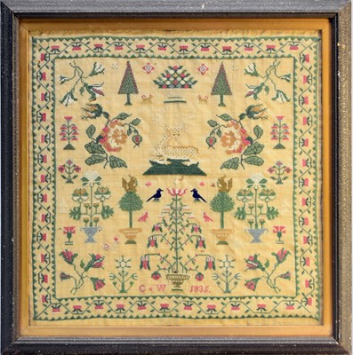 Lot 294 - A 19th century sampler, C.W., 1835