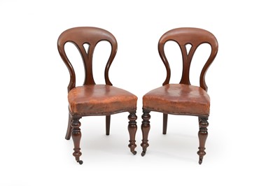 Lot 393 - A set of seven Victorian mahogany balloon-back standard dining chairs