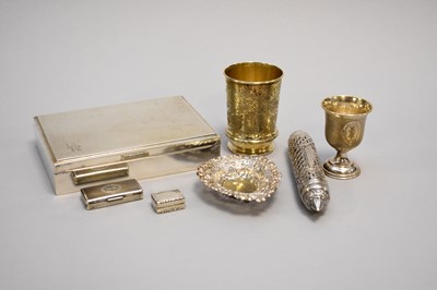 Lot 34 - A collection of silver and white metal