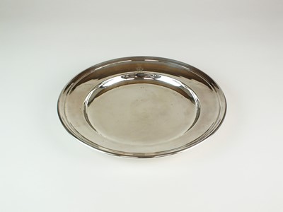 Lot 44 - A white metal dinner plate