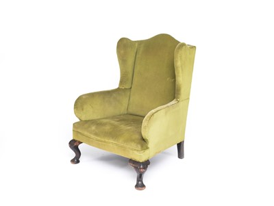 Lot 347 - A 19th century upholstered wing armchair