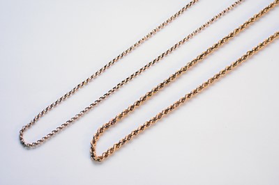 Lot 74 - A 9ct gold rope twist necklace