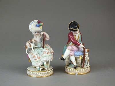 Lot 317 - A pair of Meissen figures, 19th century