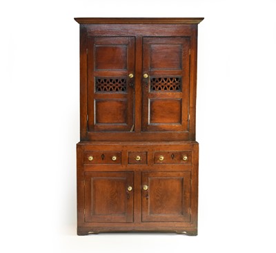 Lot 376 - A small, well-proportioned,  early 19th century oak housekeeper's cupboard