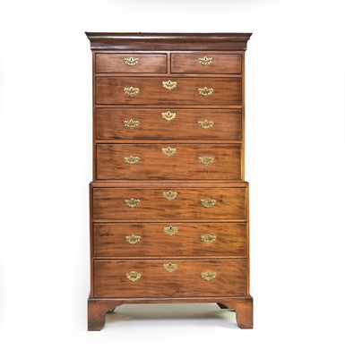 Lot 357 - A George III mahogany chest on chest